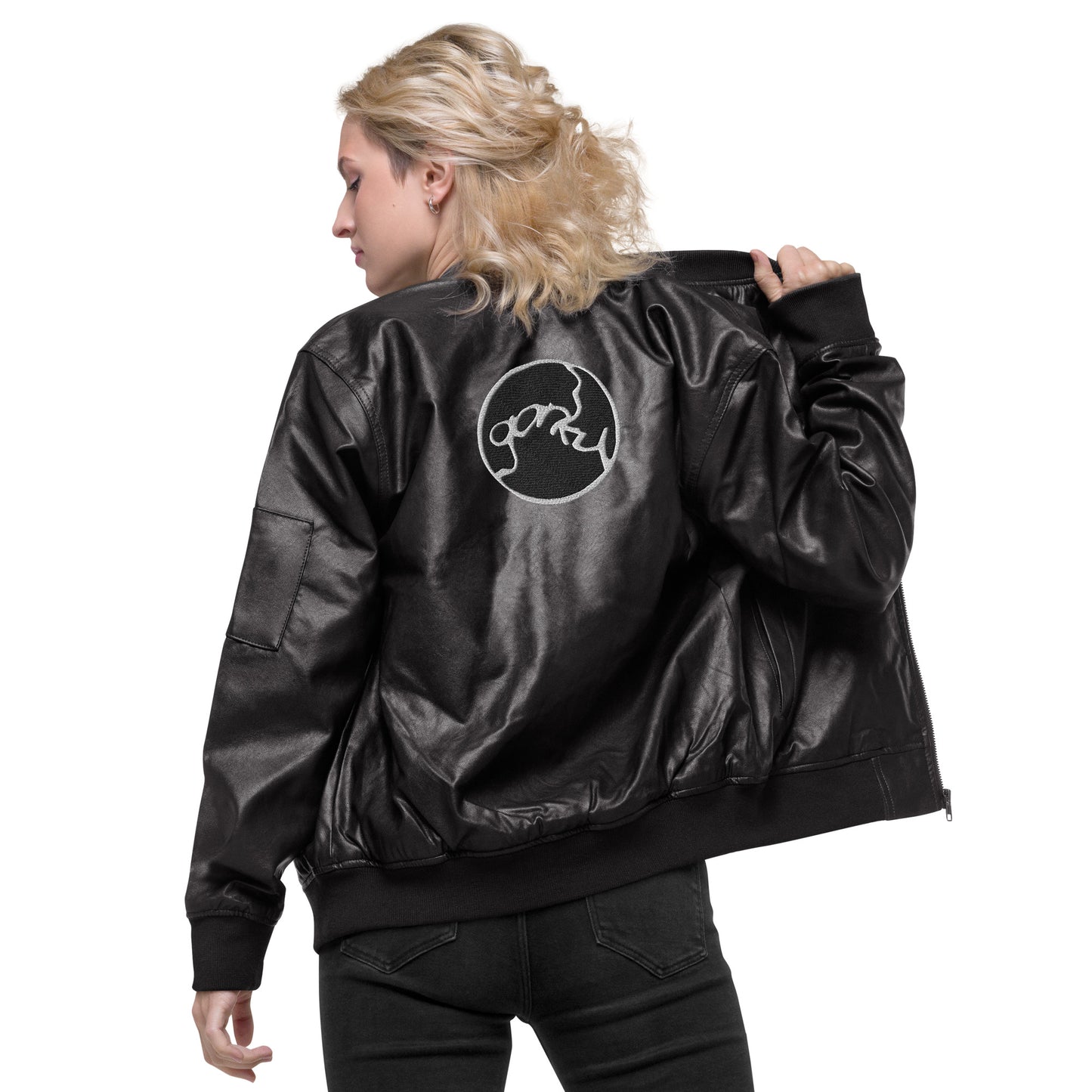 Gorky Faux Leather Bomber Jacket