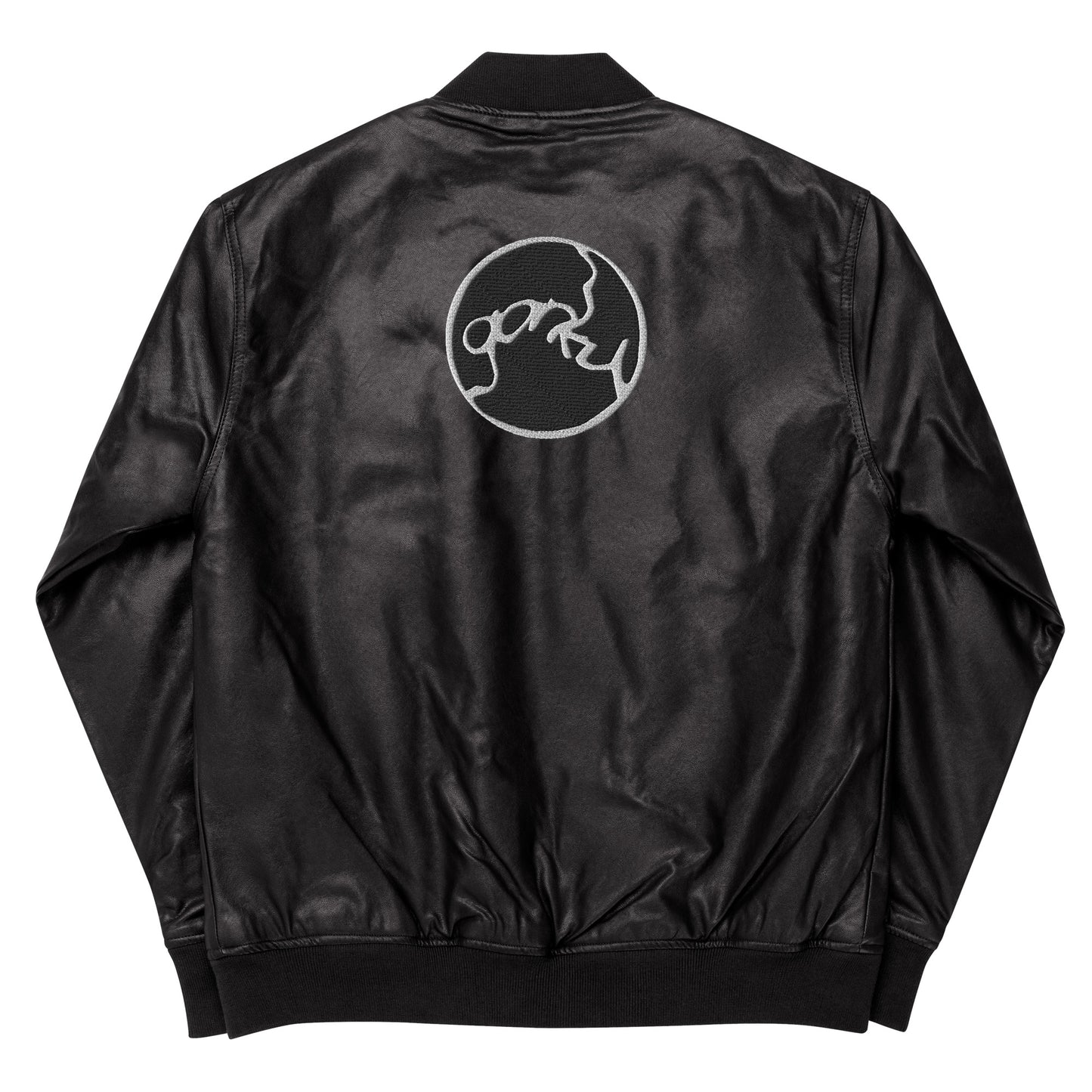 Gorky Faux Leather Bomber Jacket