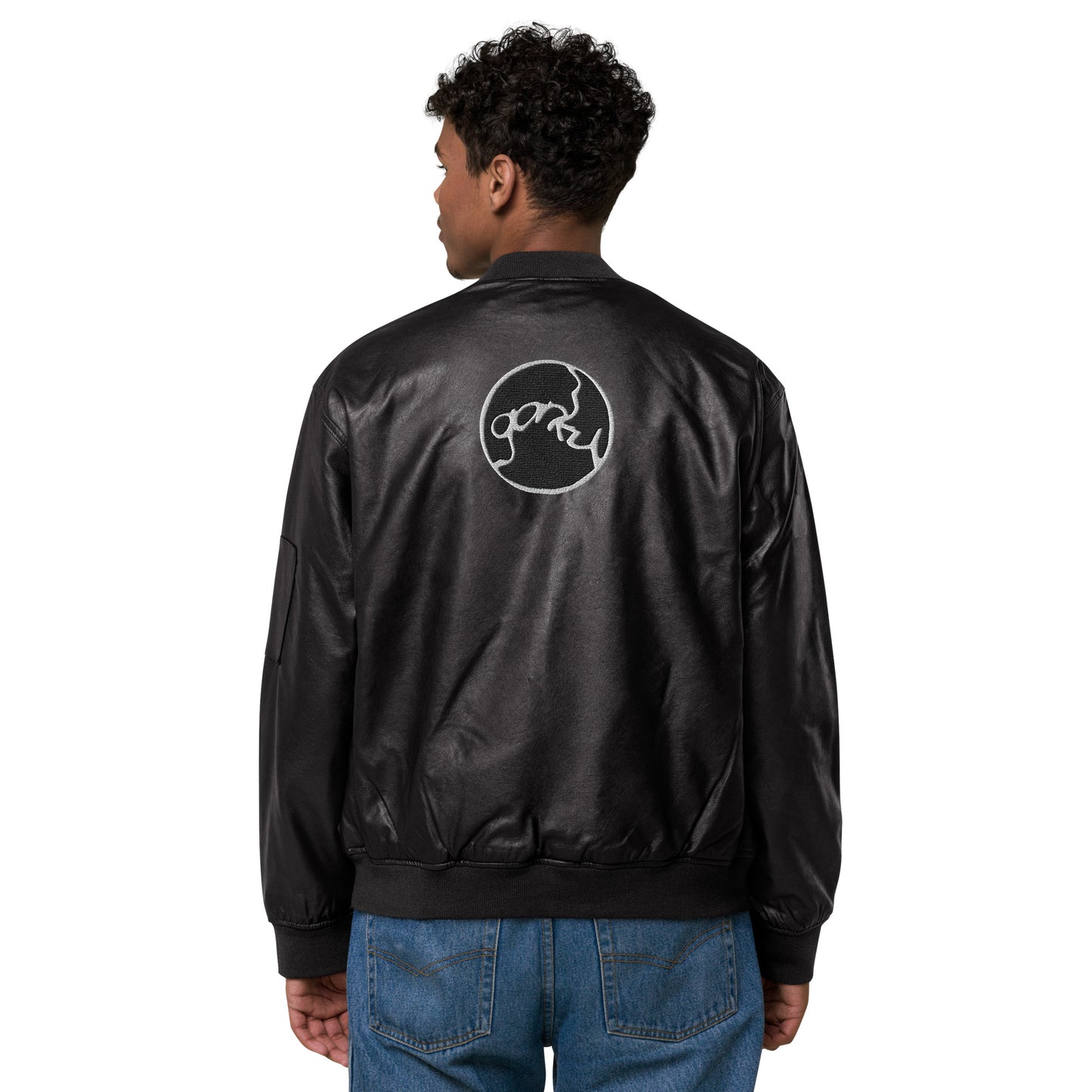 Gorky Faux Leather Bomber Jacket