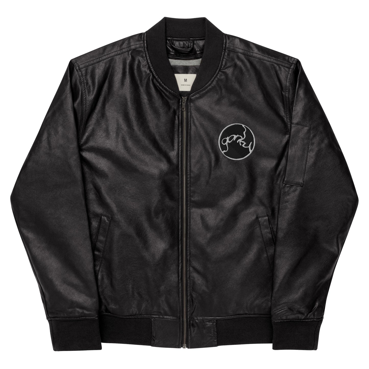 Gorky Faux Leather Bomber Jacket