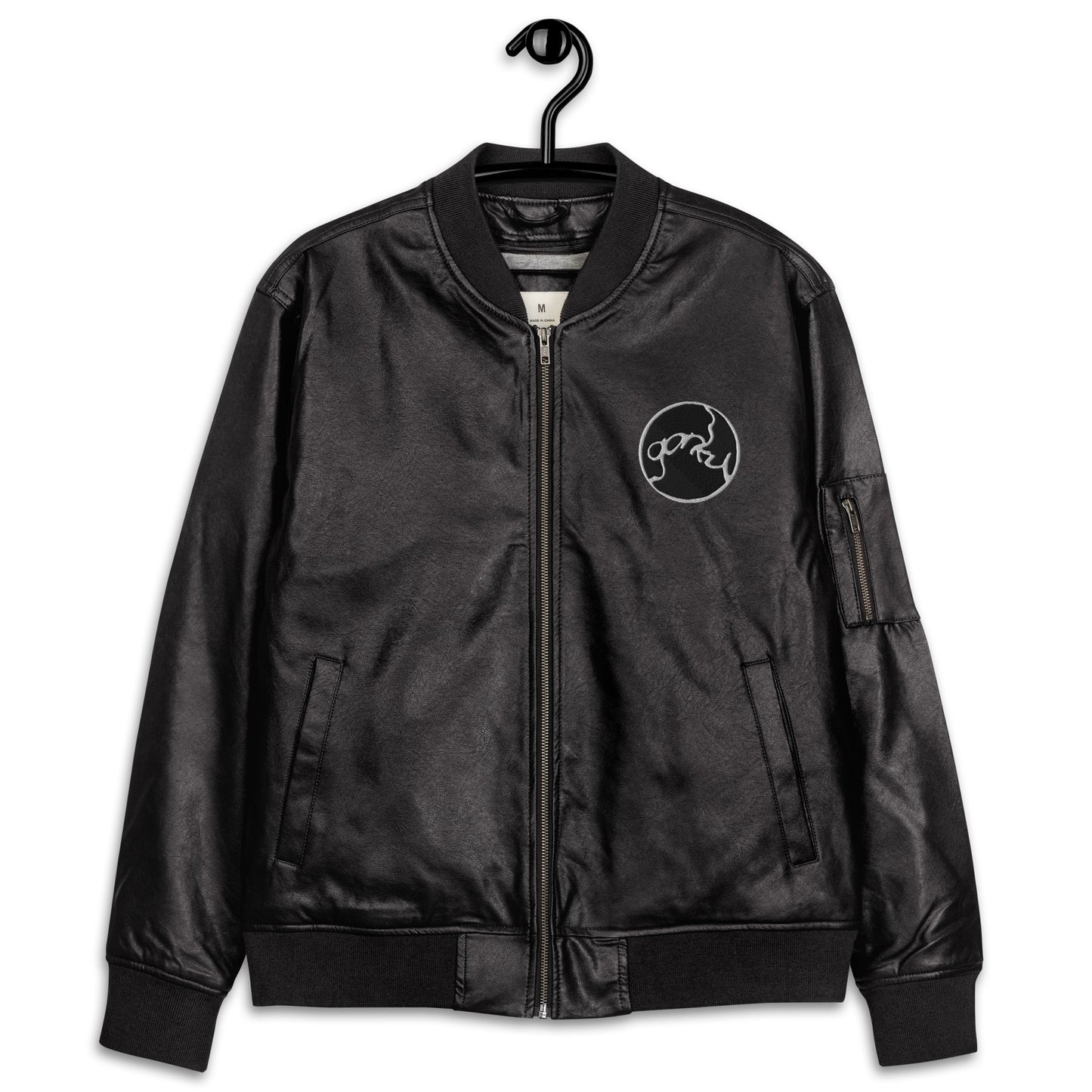 Gorky Faux Leather Bomber Jacket