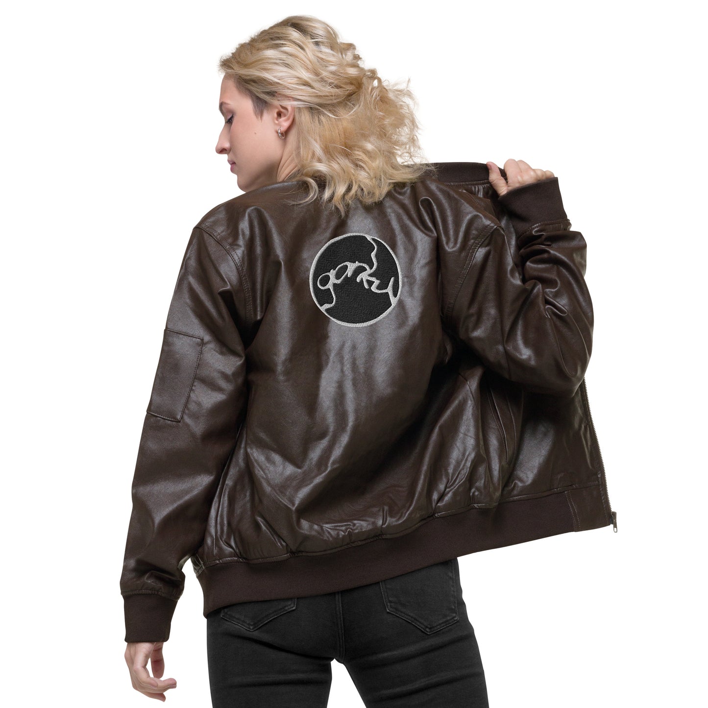 Gorky Faux Leather Bomber Jacket