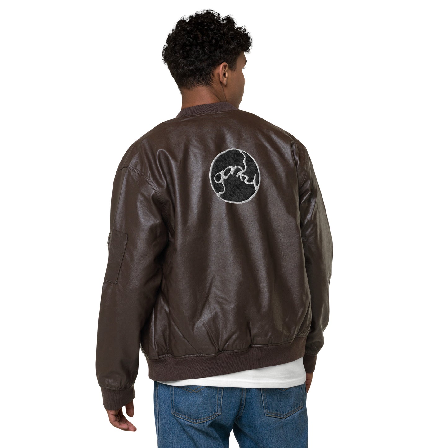 Gorky Faux Leather Bomber Jacket