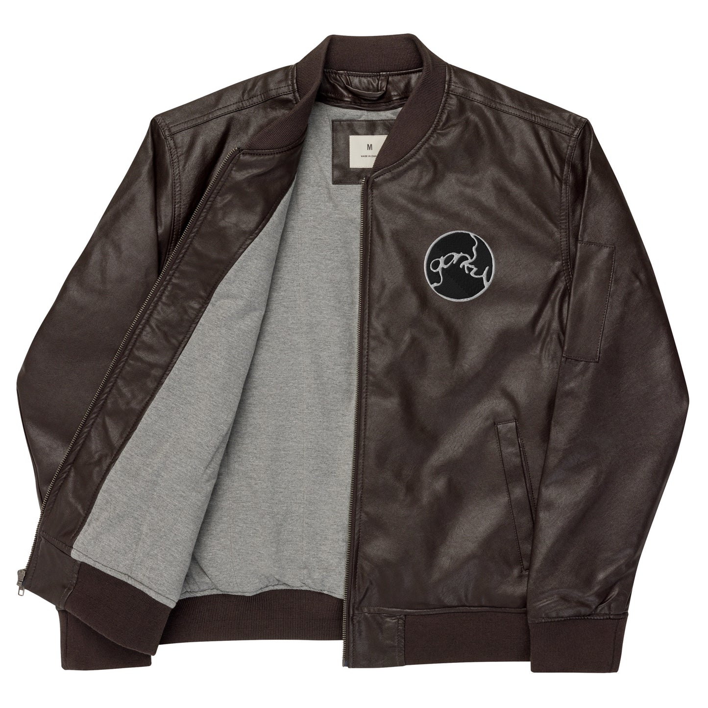 Gorky Faux Leather Bomber Jacket