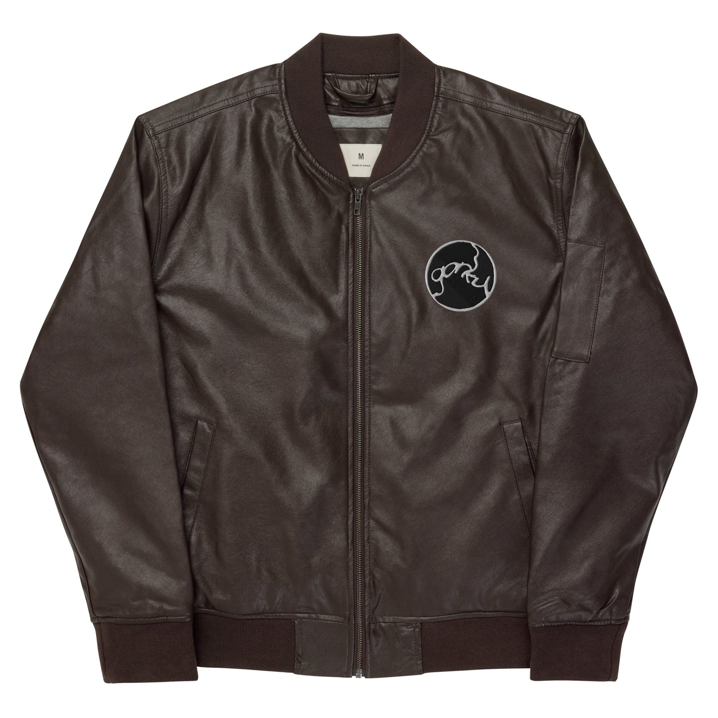 Gorky Faux Leather Bomber Jacket
