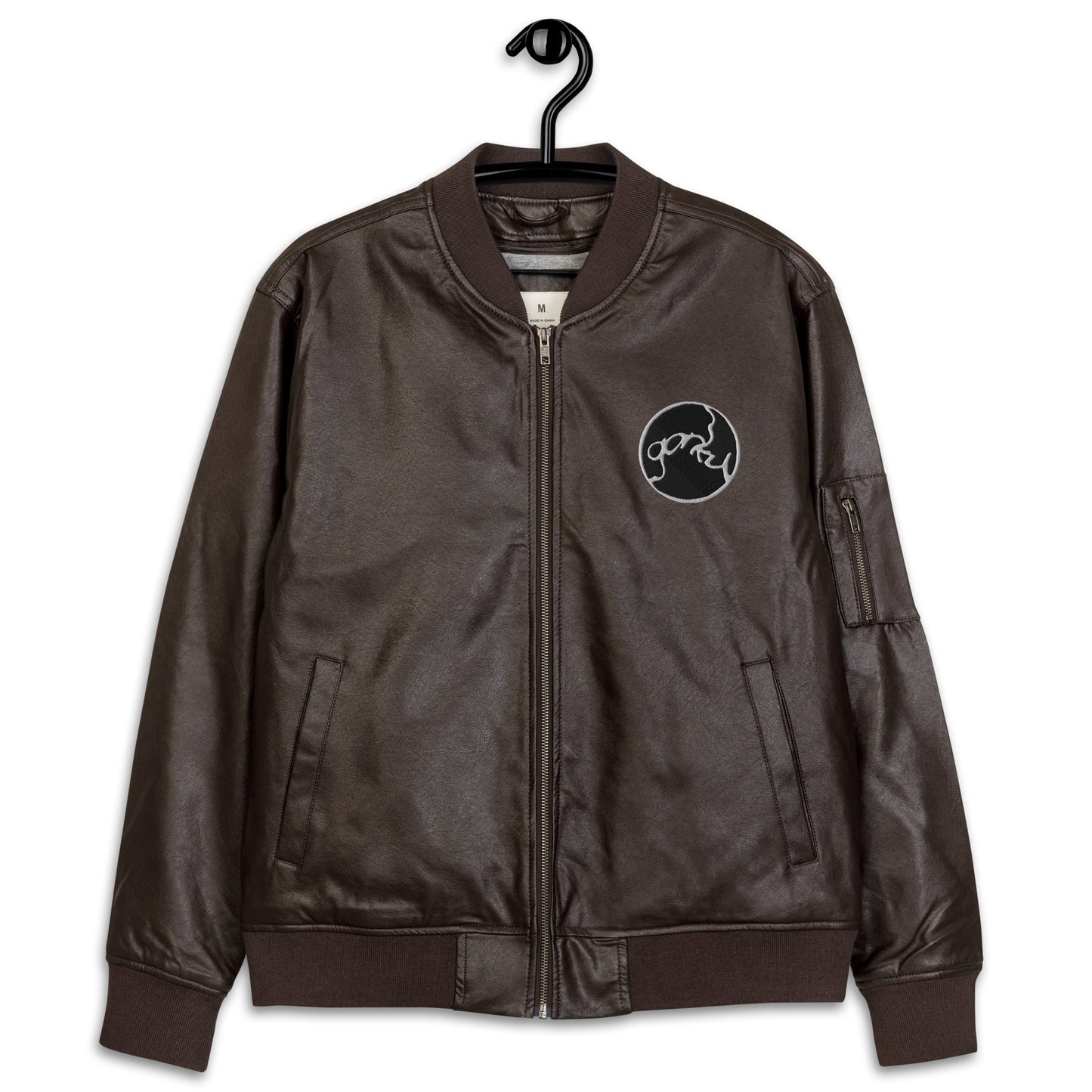 Gorky Faux Leather Bomber Jacket