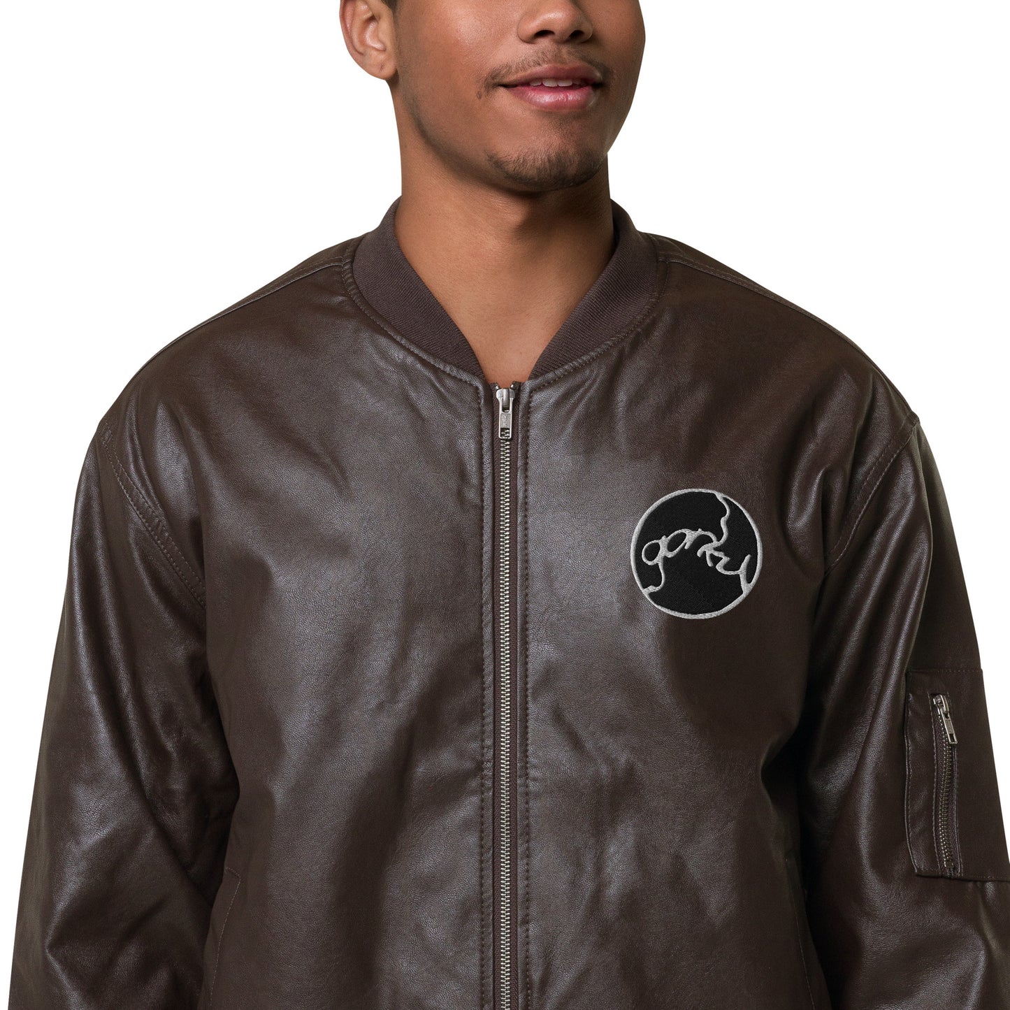 Gorky Faux Leather Bomber Jacket