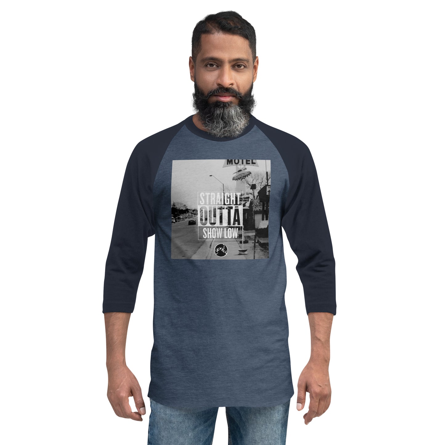 STRAIGHT OUTTA SHOW LOW 3/4 sleeve raglan shirt