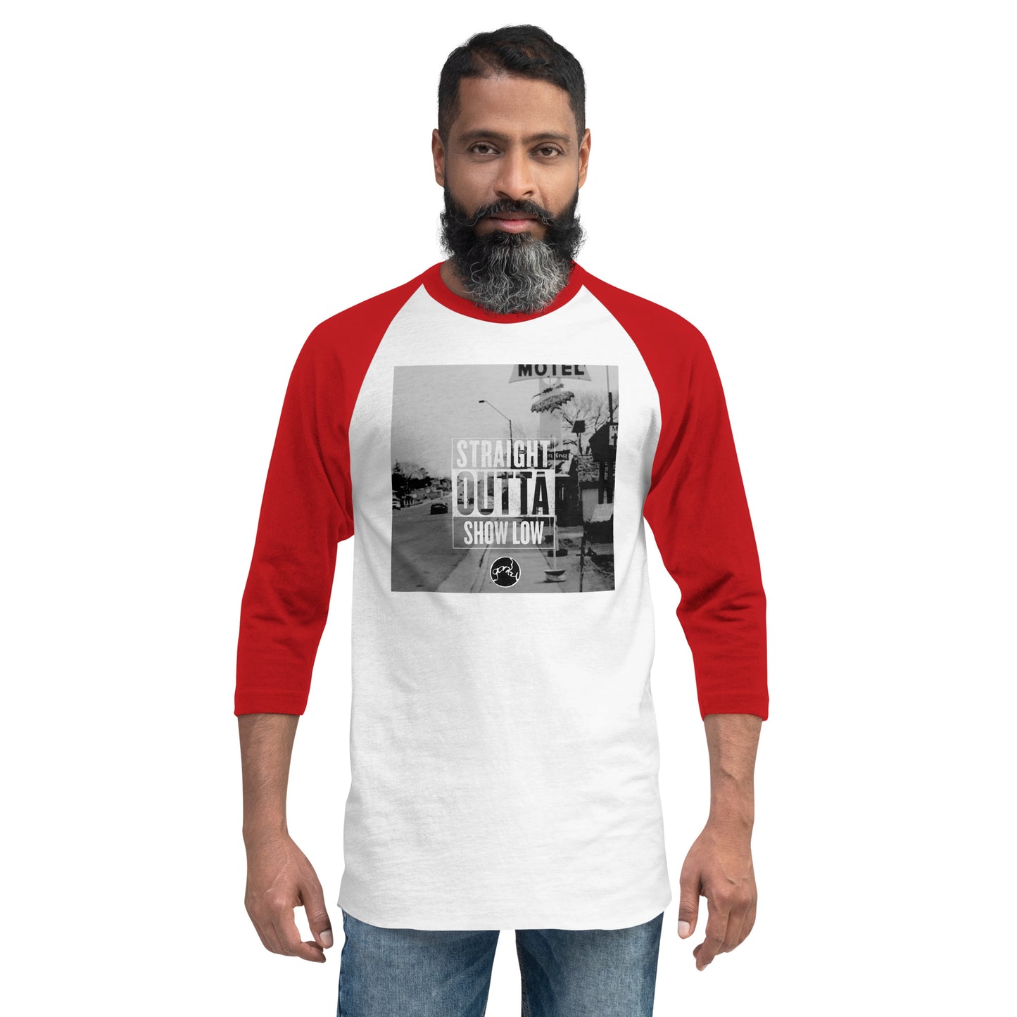 STRAIGHT OUTTA SHOW LOW 3/4 sleeve raglan shirt