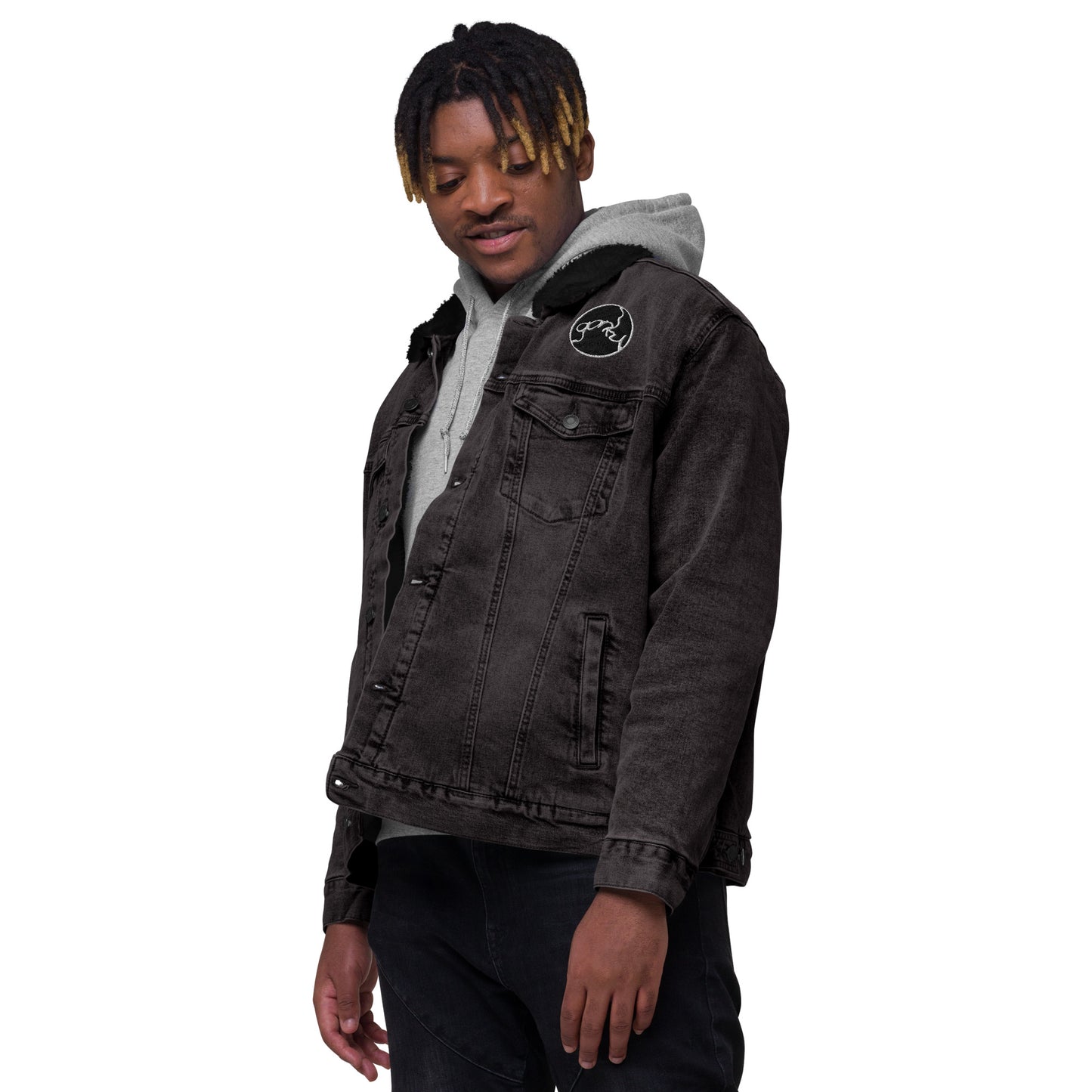 Gorkmania! Unisex denim sherpa jacket