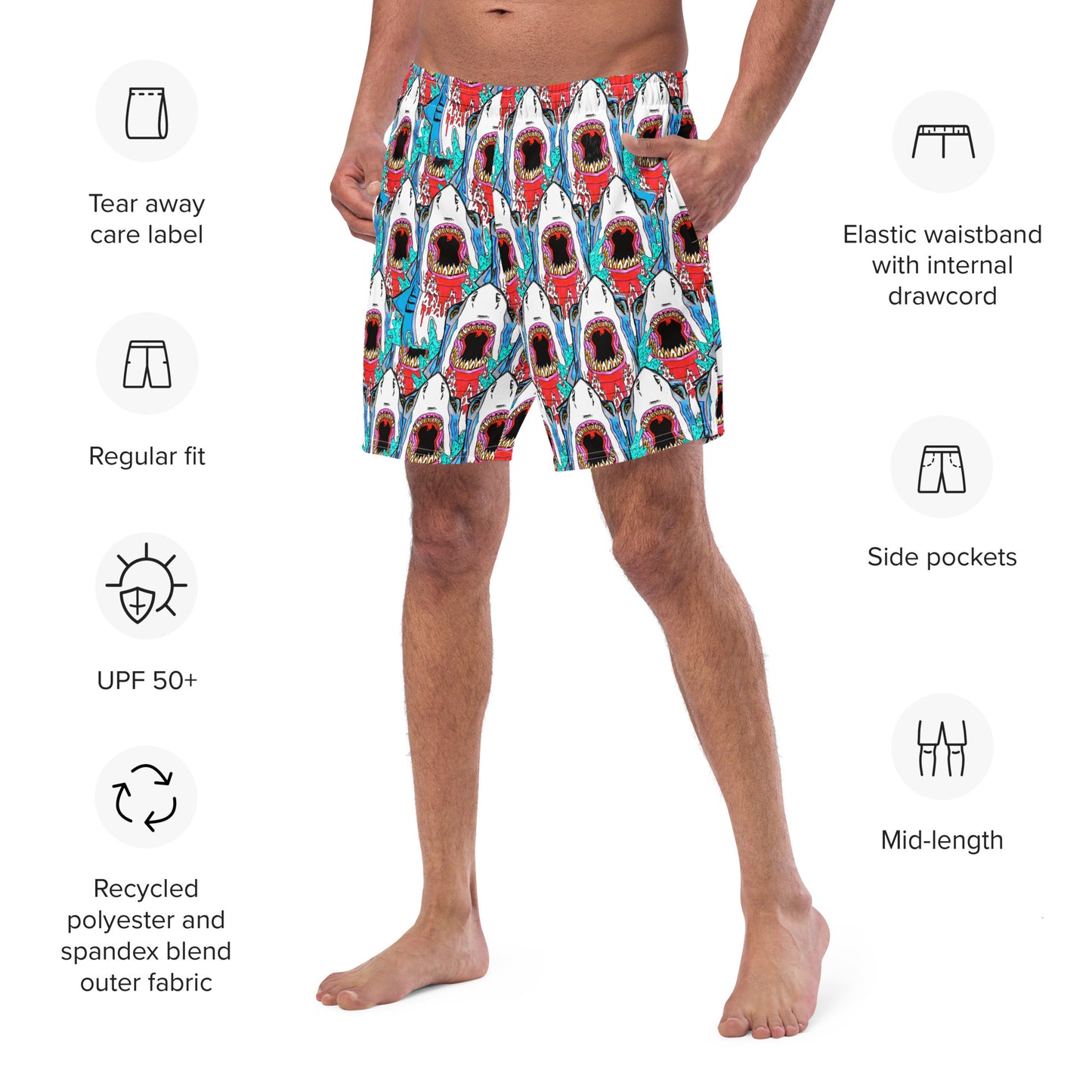 Men's Megalodon! Swim Trunks