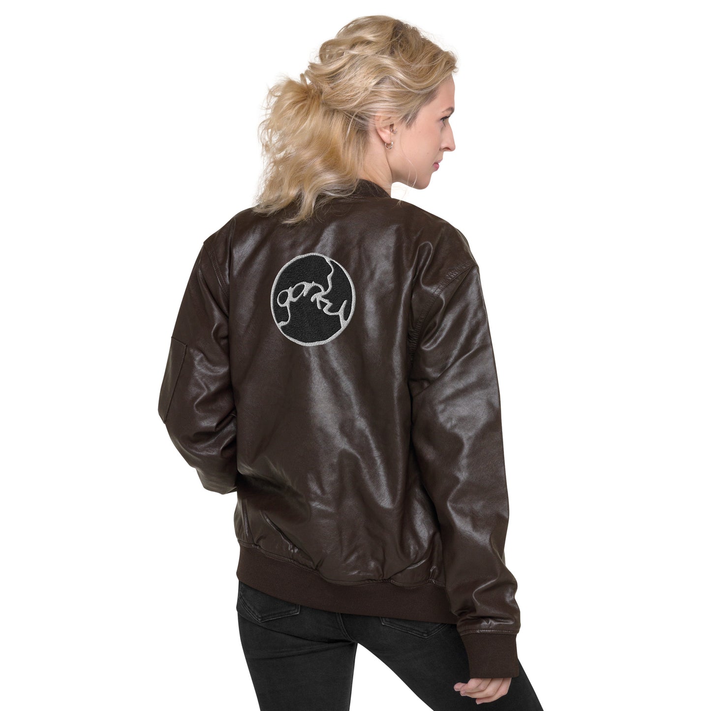 Gorky Faux Leather Bomber Jacket